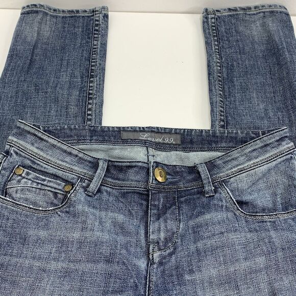 Anthropologie Level 99 skinny Jeans Size 26 / 33 Tall 5 pocket distressed - Picture 6 of 8
